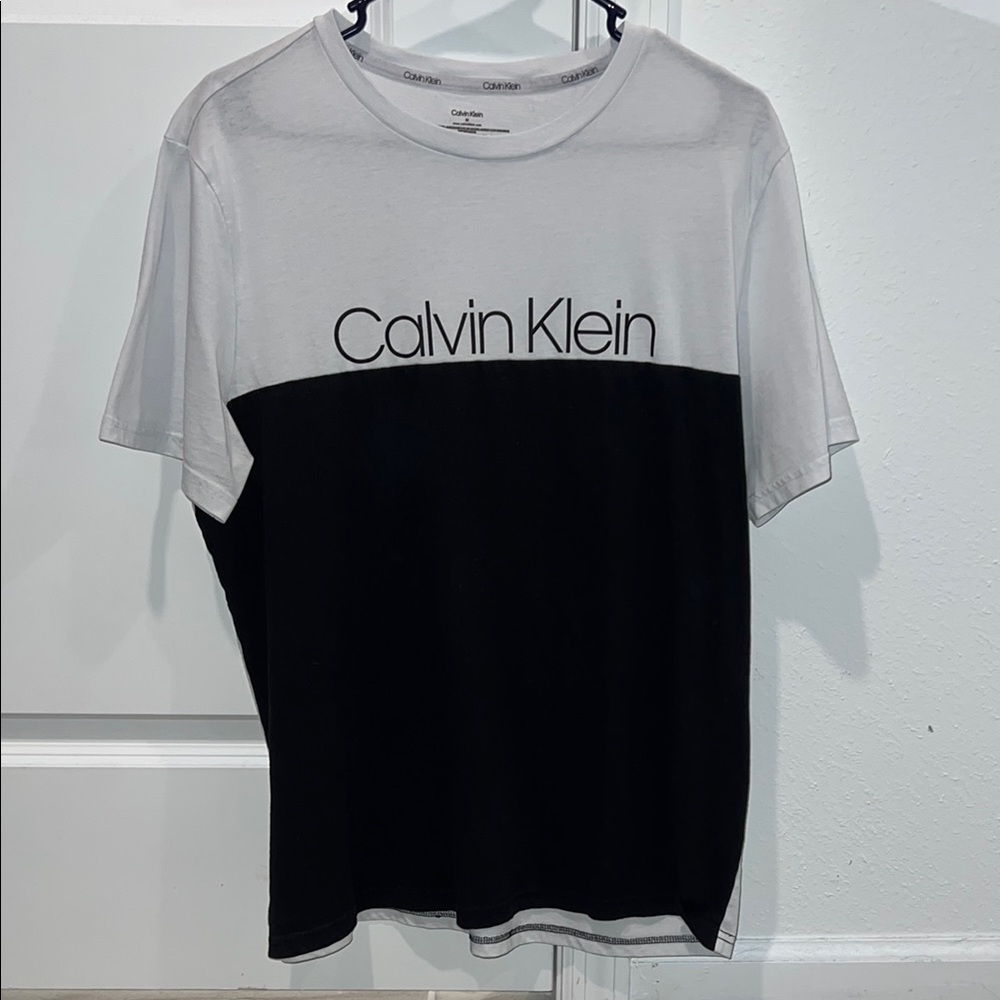 Calvin Klein Black and Gray Short Sleeve Tee